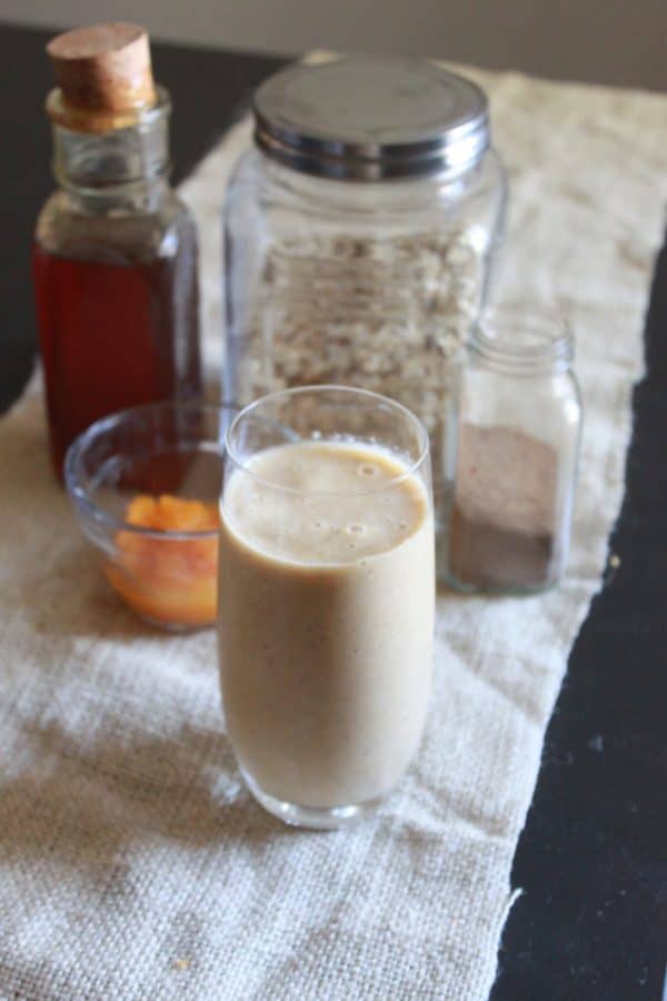 Dairy-free Pumpkin Pie Smoothie Recipe. Enjoy the flavors of fall, while still keeping cool. Almond milk, pumpkin puree, toasted pumpkin pie spice.