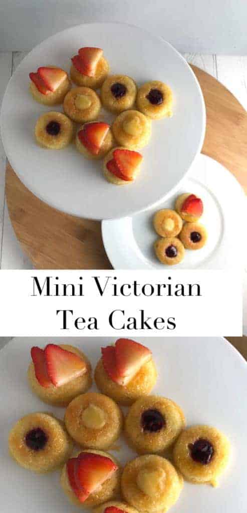 These Mini Victorian Tea Cakes are Mini Vanilla Sponge Cakes filled with your favorite filling and glazed with apricot jam.