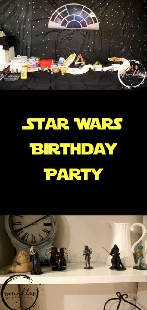 A Star Wars Birthday Party complete with Blue Milk, Chewbacca Cake, Sarlaac Snacks, Sangria with Death Sticks, the Millenium Falcon and Death Star