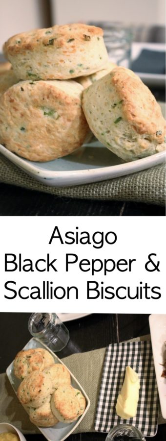These Asiago, Black Pepper, & Scallion biscuits are full of creamy, sweet, and earthy flavor perfect for your next dinner, gathering, or anytime!