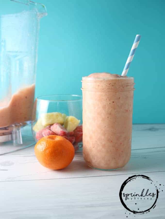 This Strawberry Pineapple Banana Smoothie is made with sweet strawberries, yummy pineapple, and creamy banana...can you imagine being in the tropics now?